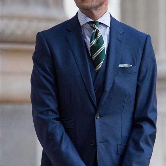 New! Navy, White & Green Stripe Necktie from Chaps - Picture 8 of 8